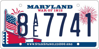 MD license plate 8AE7741