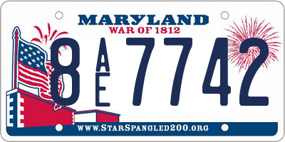 MD license plate 8AE7742