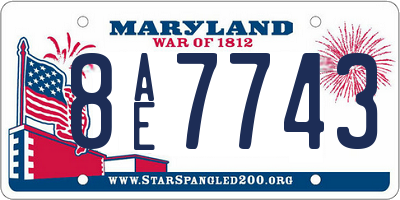 MD license plate 8AE7743