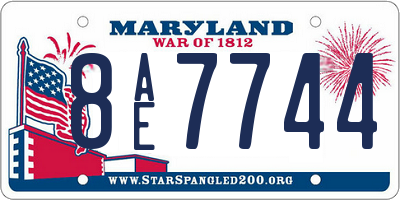 MD license plate 8AE7744