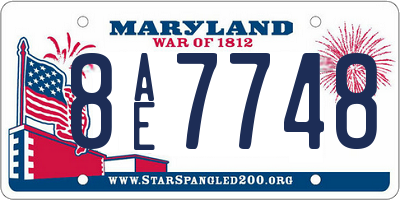 MD license plate 8AE7748