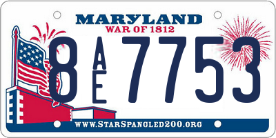 MD license plate 8AE7753