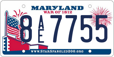 MD license plate 8AE7755