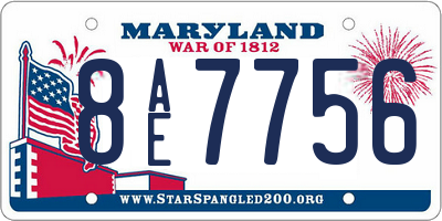 MD license plate 8AE7756