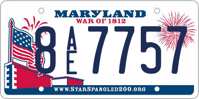 MD license plate 8AE7757
