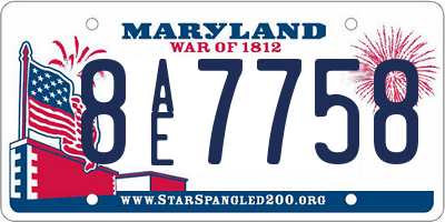 MD license plate 8AE7758