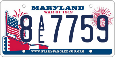 MD license plate 8AE7759