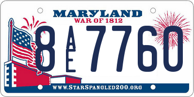 MD license plate 8AE7760