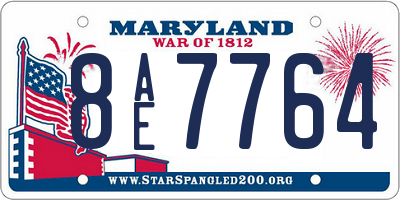 MD license plate 8AE7764