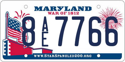 MD license plate 8AE7766