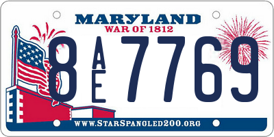 MD license plate 8AE7769
