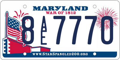 MD license plate 8AE7770