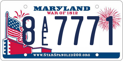 MD license plate 8AE7771