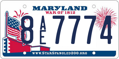 MD license plate 8AE7774
