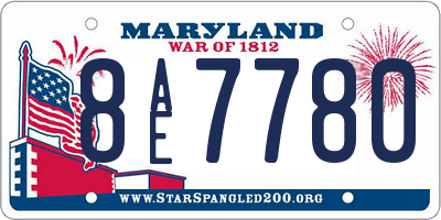 MD license plate 8AE7780