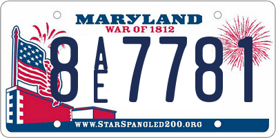 MD license plate 8AE7781
