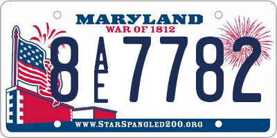 MD license plate 8AE7782