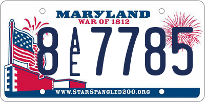 MD license plate 8AE7785