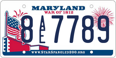 MD license plate 8AE7789