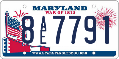 MD license plate 8AE7791