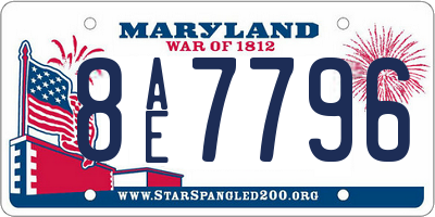 MD license plate 8AE7796