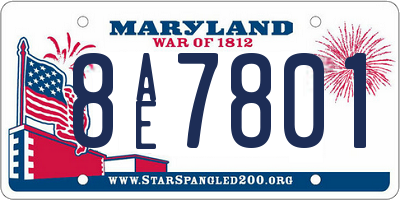 MD license plate 8AE7801