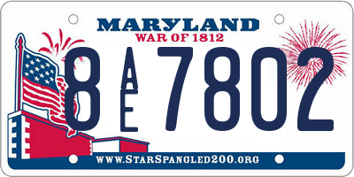 MD license plate 8AE7802