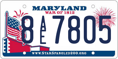 MD license plate 8AE7805
