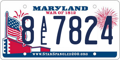 MD license plate 8AE7824