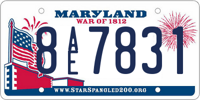 MD license plate 8AE7831