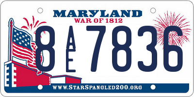 MD license plate 8AE7836