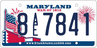 MD license plate 8AE7841