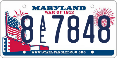 MD license plate 8AE7848
