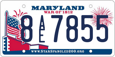 MD license plate 8AE7855