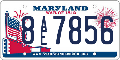 MD license plate 8AE7856