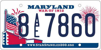 MD license plate 8AE7860