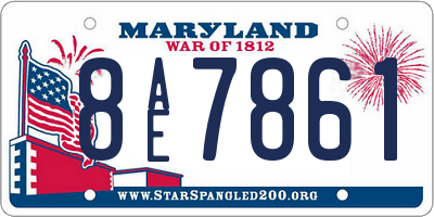 MD license plate 8AE7861