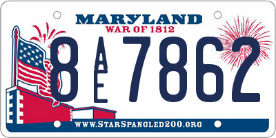 MD license plate 8AE7862