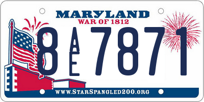 MD license plate 8AE7871