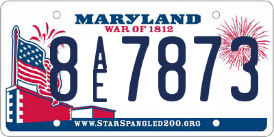 MD license plate 8AE7873