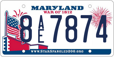 MD license plate 8AE7874