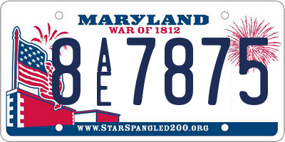 MD license plate 8AE7875