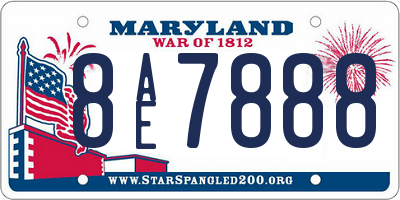 MD license plate 8AE7888