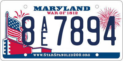 MD license plate 8AE7894