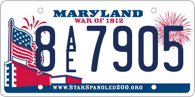 MD license plate 8AE7905
