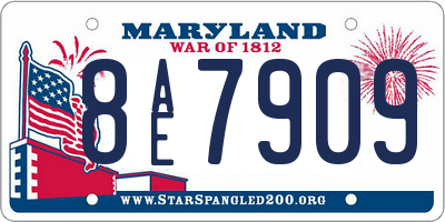 MD license plate 8AE7909