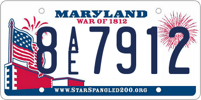 MD license plate 8AE7912