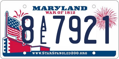 MD license plate 8AE7921