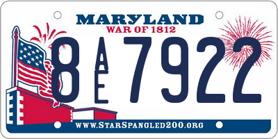 MD license plate 8AE7922