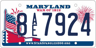 MD license plate 8AE7924